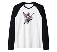 Rock and Roll Fairy - Costume da fata con chitarra ad alto volume Maglia con Maniche Raglan