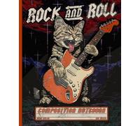 Rock and Roll Guitar Cat Composition Book: Vintage Rockist Aesthetic Lined Journal for Cat Lovers, Musicians, Cool Heavy Metal Music Theme Diary Planner for Kids and Teens