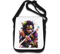 Rock and Roll Guitar Legend - Borsa a tracolla per chitarra, colore: Bianco