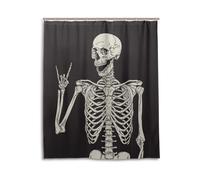 Rock and Roll Skull Skeleton Bone Love Music Rideau de douche 60 W x 72 H pouces Polyester impermÃ©ab