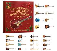 Rock Around The Guitar Legends, Calendario dell'Avvento 2025, trasforma gli Xtmas in un conto alla rovescia musicale, 24 chitarre leggendarie nascoste dietro 24 piccole porte, regalo per amanti della