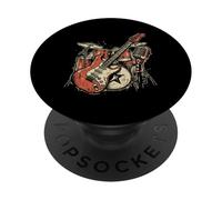 Rock Band Instruments Chitarrista Rock And Roll Musica Punk PopSockets PopGrip Adesivo