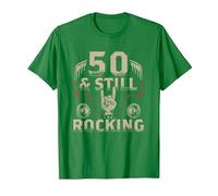 Rock Biker Cinquant'anni Compleanno 50 E Still Rocking Maglietta, Uomo, Verde Mela, M