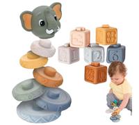 Rock Building Blocks, Stacking Blocks Game | Pietre di impilamento colorato a di animale | Gioco del tavolo da apprendimento educativo multifunzionale, costruzione da tavolo per gite in famiglia