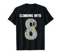 Rock Climber 8 ° compleanno 8 Anni Arrampicata in otto Maglietta