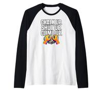 Rock Climbing Bouldering Chalk Up Climb Hands Maglia con Maniche Raglan