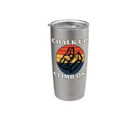 Rock Climbing Bouldering Chalk Up Climb On Retro Sunset Bicchiere termico in acciaio inox doppia parete