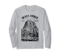 Rock Climbing Climber Devils Tower Bear Lodge Salita Posizione Maglia a Manica