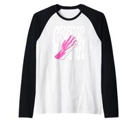 Rock Climbing Cramp On Bouldering Climber Pun Maglia con Maniche Raglan