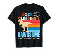 Rock Climbing is Awesome Dinosaur Climbers Mountain Gift Maglietta