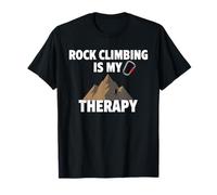 Rock Climbing Is My Therapy Arrampicata Montagna moschettone Maglietta