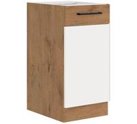 ROCK - Colonna - nobilitato rovere Lancillotto e bianco lucido - 40 cm - 1 anta battente