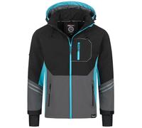 Rock Cr iacca softshell da uomo per attività all'aria aperta, giacca a vento, giacca di mezza stagione, anorak con cappuccio, giacca antipioggia, giacca invernale, giacca da uomo, H-344, azzurro