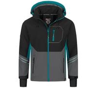 Rock Cr iacca softshell da uomo per attività all'aria aperta, giacca antivento, giacca di mezza stagione, anorak con cappuccio, giacca antipioggia, giacca invernale da uomo, H-344, turchese scuro