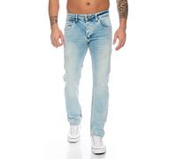 Rock Creek - Jeans da uomo in denim elasticizzato, vestibilità normale, slavato, girovita di circa 73 - 112 cm (W29-W44), Rc-2109-azzurro., 44W x 36L