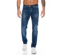 Rock Creek - Jeans da uomo in denim elasticizzato, vestibilità normale, slavato, girovita di circa 73 - 112 cm (W29-W44), Rc-2110, blu scuro, 32W x 32L