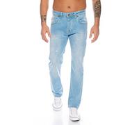 Rock Creek - Jeans da uomo in denim elasticizzato, vestibilità normale, slavato, girovita di circa 73 - 112 cm (W29-W44), Rc-331-azzurro, 32W x 36L