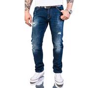 Rock Creek, M46, jeans da uomo, regular, slim stretch Blu oceano scuro 36W x 32L