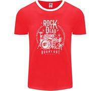 Rock È Dead Musica Batterista Drumming Uomo Ringer Fotl