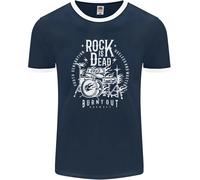 Rock È Dead Musica Batterista Drumming Uomo Ringer Fotl