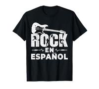 Rock En Español Spagnolo Strumento Musicale Chitarra Elettrica Maglietta