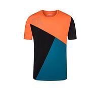 Rock Experience REMT02091-W922 Drum SS Uomo T-Shirt 0208 Caviar+1484 Moroccan Blue+0630 Flame L