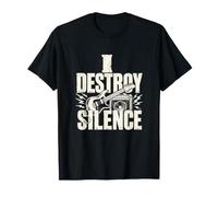 Rock Guitar Musicista Distruggi Silenzio Maglietta