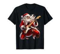 Rock Guitar Santa Claus Playing Guitar Christmas Pajamas Fun Maglietta