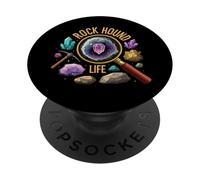 Rock Hound Life Geologist Crystal Collector Mineral Hunter PopSockets PopGrip Adesivo