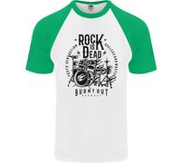 Rock Is Dead Kit Tamburo Batterista Drumming DA UOMO S/S Baseball T-Shirt