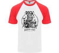 Rock Is Dead Kit Tamburo Batterista Drumming DA UOMO S/S Baseball T-Shirt