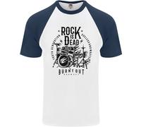 Rock Is Dead Kit Tamburo Batterista Drumming DA UOMO S/S Baseball T-Shirt