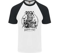 Rock Is Dead Kit Tamburo Batterista Drumming DA UOMO S/S Baseball T-Shirt