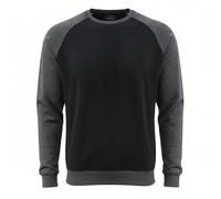 ROCK-IT Apparel Felpa Raglan Uomo 2-Tone Crewneck Pullover French Terry con Elevato Comfort di utilizzo [S - 5XL] Taglio Regolare Colore Nero Dark Grey 3XL