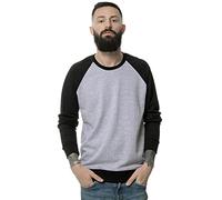 ROCK-IT Apparel Felpa Raglan Uomo 2-Tone Crewneck Pullover French Terry con Elevato Comfort di utilizzo [S - 5XL] Taglio Regolare Colore Nero 5XL