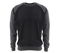 ROCK-IT Apparel Felpa Raglan Uomo 2-Tone Crewneck Pullover French Terry con Elevato Comfort di utilizzo [S - 5XL] Taglio Regolare Colore Nero Dark Grey 5XL