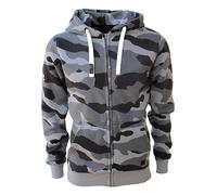 ROCK-IT Apparel I Felpa Mimetica con Cappuccio da Uomo I Giacca con Cappuccio I Hoody I Felpa con Cappuccio con Cerniera I Lavorazione di Alta qualità I Taglie S-5XL I Camo Grey 3XL
