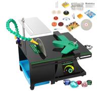 Rock Jewelry Buffer Lucidatrice, 1850W Multifunzione Miniature Precision Driller, 800-12000 R/min Gem sfaccettatura macchina Rock Lucidatrice Lapidaria Attrezzatura lapidaria con tubo dell'acqua di