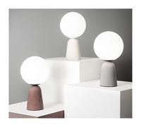 ROCK LUMETTO IN CEMENTO H33 CM CON SFERA IN VETRO SOFFIATO BIANCO SATINATO 3 COLORI