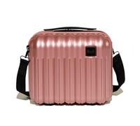 Rock Luna Vanity - Valigia rigida in rosa, approvata per bagaglio a mano, tracolla rimovibile e tracolla per valigia, cerniere bloccabili, bagaglio a mano metallico, 27 x 31 x 17 cm, capacità 11 l