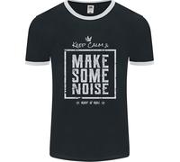 Rock N Roll Keep Calm E Fai Un Po' Di Rumore Uomo Ringer T-Shirt FotL
