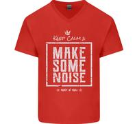 Rock N Roll Keep Calm & Make Some Noise Uomo V-Neck Cotton T-Shirt