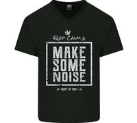 Rock N Roll Keep Calm & Make Some Noise Uomo V-Neck Cotton T-Shirt