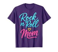 Rock n Roll Mom Cuore Halloween Viola Maglietta