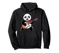 Rock N Roll Panda Animale Musica Rock Festival Chitarrista Felpa con Cappuccio