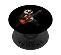 Rock N Roll Panda Animale Musica Rock Festival Chitarrista PopSockets PopGrip Adesivo