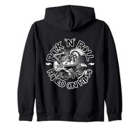 Rock N Roll Raised On Riffs Punk Metal Guitar Energy Felpa con Cappuccio