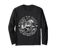Rock N Roll Raised On Riffs Punk Metal Guitar Energy Maglia a Manica