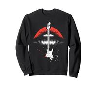 Rock 'n Roll Red Lips - Vintage Chitarra Elettrica Lover Felpa