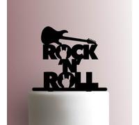 Rock N Roll - Topper per torta in acrilico, larghezza 17,8 cm, colore: Rosso